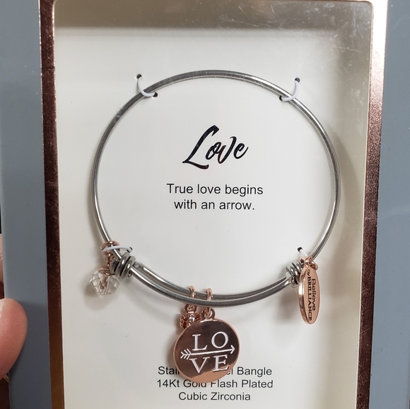 Love Charm Bracelet 14KT Gold Flash Plated - Picture 1 of 2